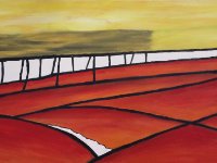 Rood veld, 2019, acryl op MDF, 122 x 61